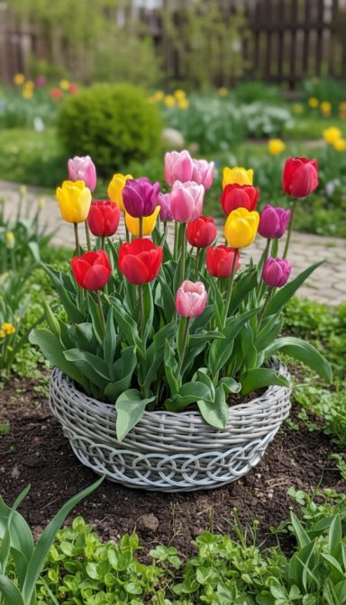 Rattan-Übertopf für Ihren Garten Übertopf aus Rattan für draußen