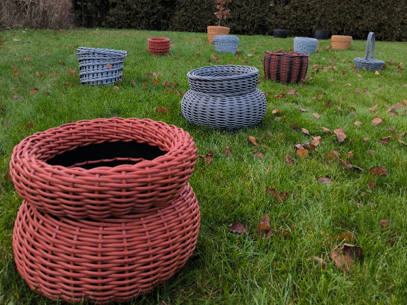 Übertöpfe aus künstlichem Rattan Rattan-Übertöpfe