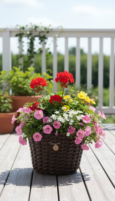 Wetterfester Rattan-Übertopf – ideal für die Terrasse Rattan-Übertopf für die Terrasse